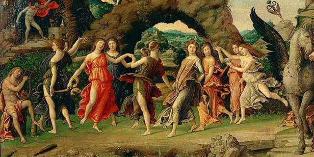 Parnaso (Apollo, Venere, Mercurio e le Muse), di Andrea Mantegna